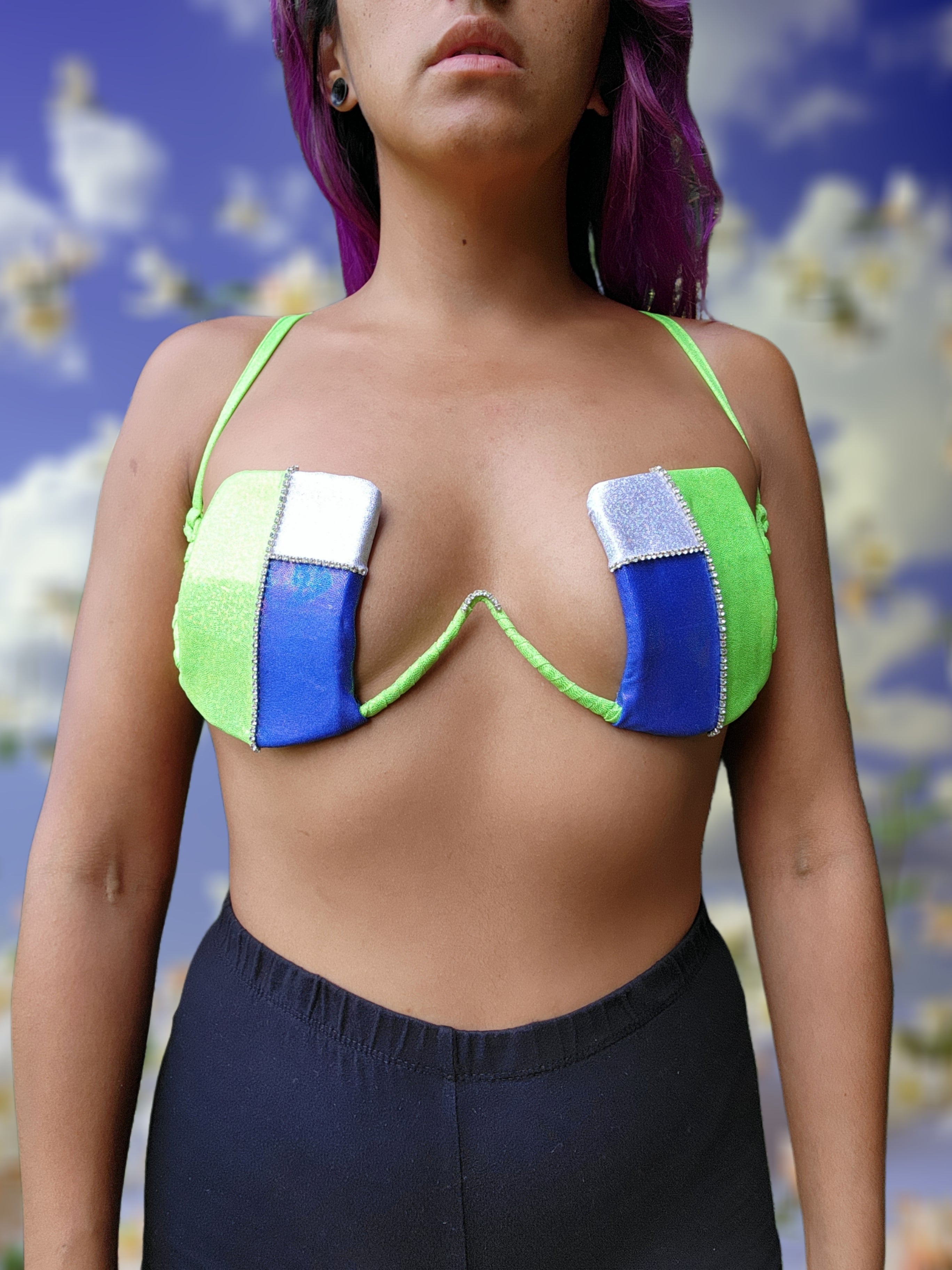 Holographic Patchwork - Fantasy Wire Bra - ALIEN