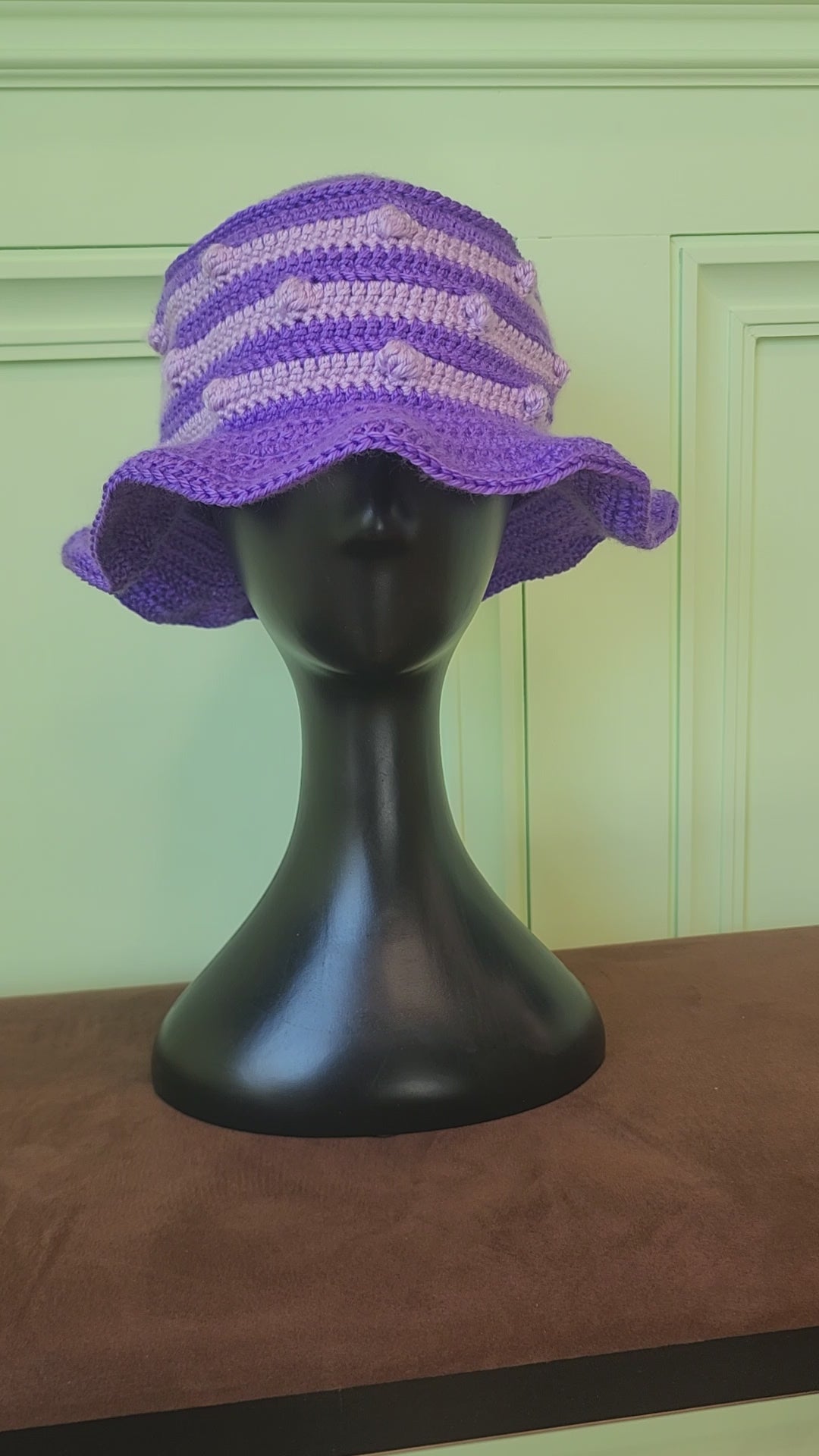 Grape Soda Bobbles Crochet Bucket Hat - Ready to Ship