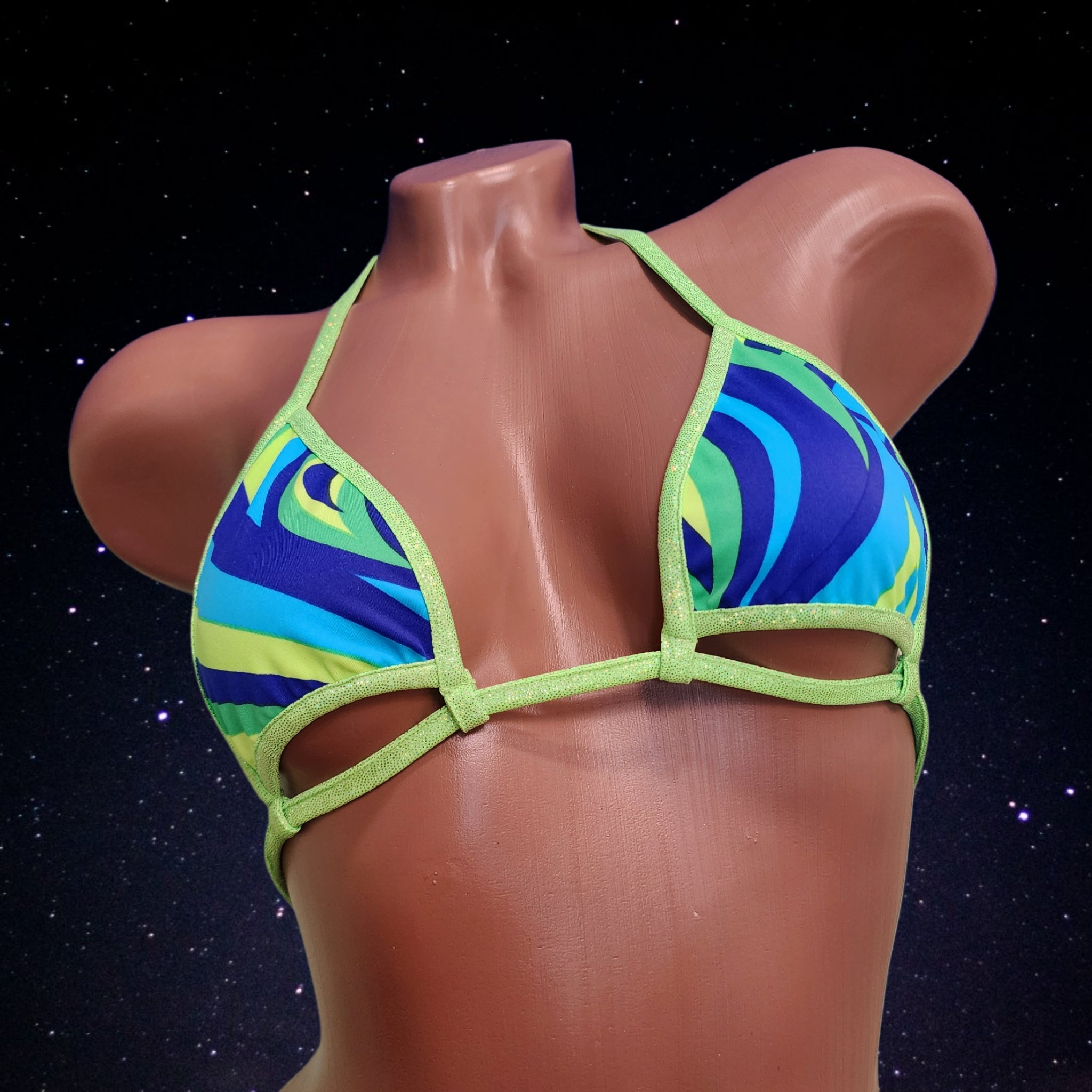 Basic Cutout Top - "Neon Plumage" Colorway