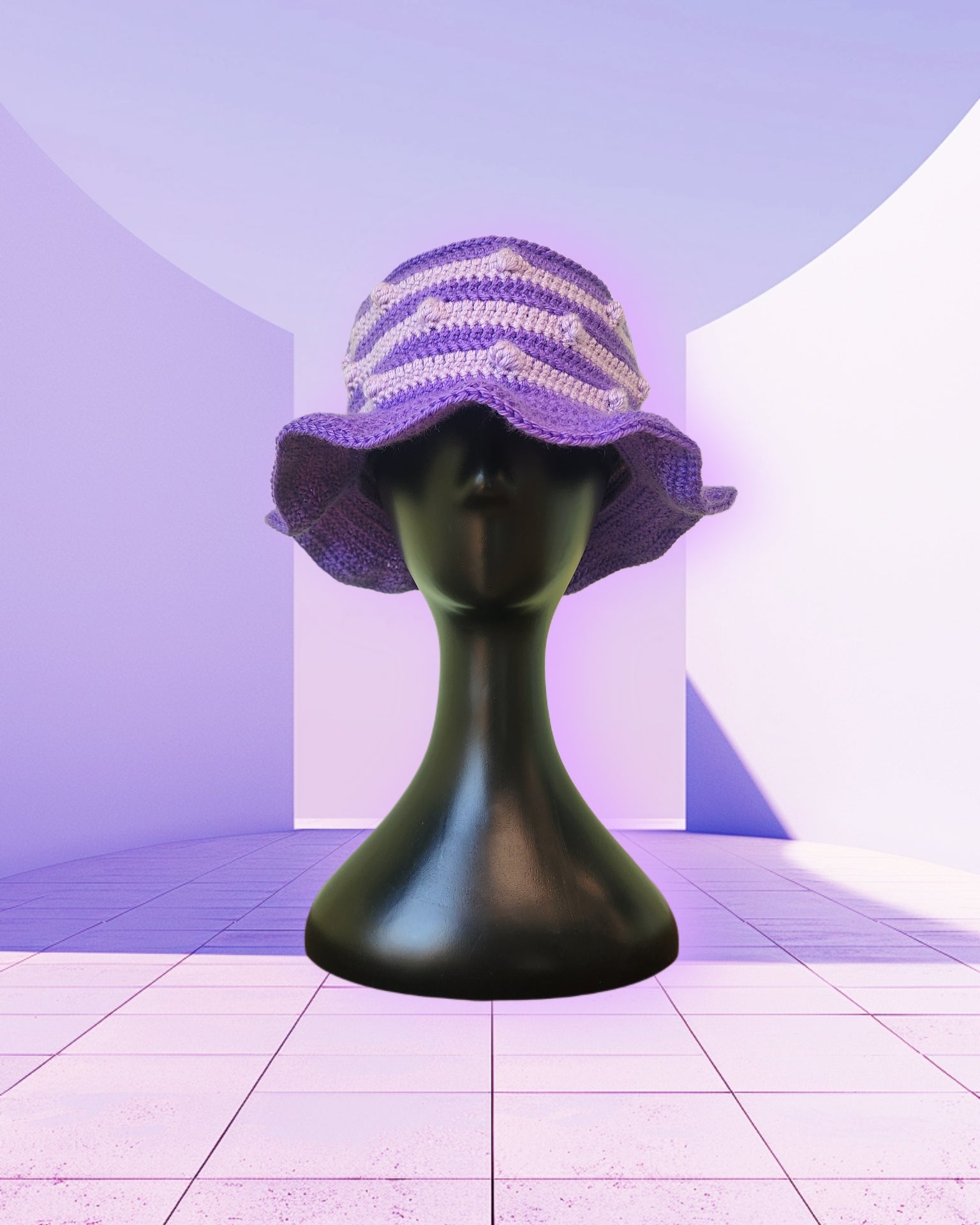 Grape Soda Bobbles Crochet Bucket Hat - Ready to Ship