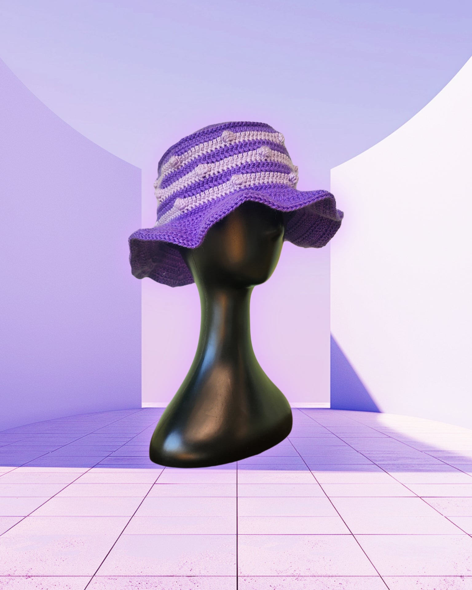 Grape Soda Bobbles Crochet Bucket Hat - Ready to Ship