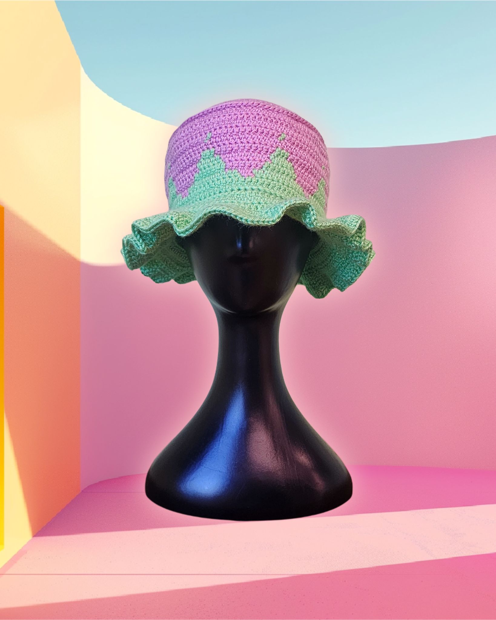 Lavender Tulip Peaks Crochet Bucket Hat - Ready to Ship