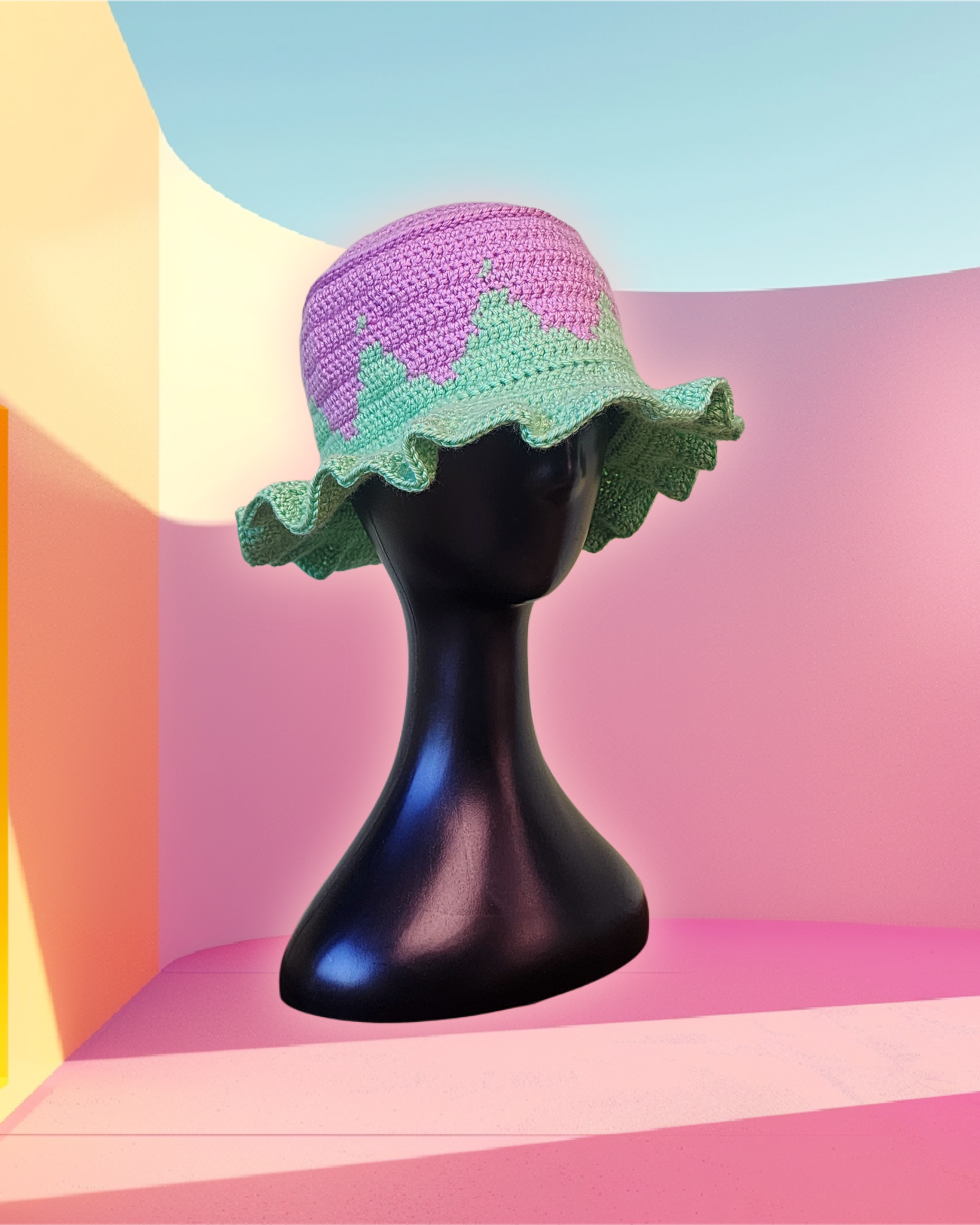 Lavender Tulip Peaks Crochet Bucket Hat - Ready to Ship