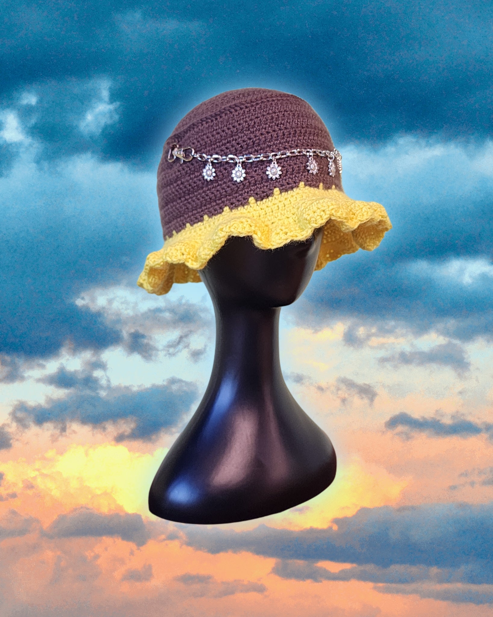 Sunflower Dream Crochet Bucket Hat - Ready to Ship